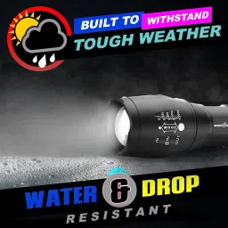 amicivision Flashlight LED Tactical Best T6 G700 Water Resistance 5 Modes Adjustable Focus Torch image 3