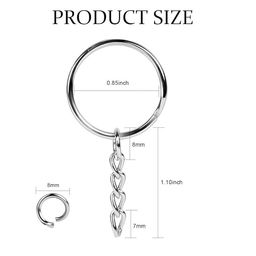Decorcrafts 25mm Open Jump Ring Connector Key Case (Silver) Used for Organize Your Keys, Purse Making Paracord Keychains and Also Used for DIY Crafts (20) image 2