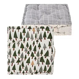 Myntra Elegant Homes Grey & Green 2 Pieces Checked Cotton Chair Pads-29