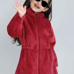 taffykids Girls Polyester Longline Open Front Jacket-image-58