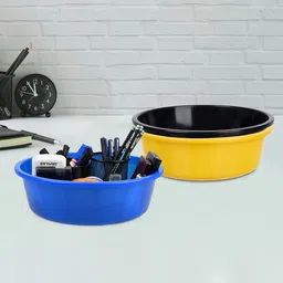 Kuber Industries Yellow & Blue 3 Pieces Regular Durable Multi-Utility Organisers-24