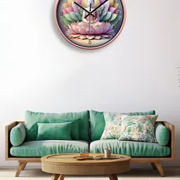 OLIVE TREE Copper-Toned & Pink Printed Contemporary Wall Clock-6