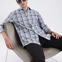 Guns & Sons Men Modern Fit Tartan Checked Spread Collar Cotton Casual Shirt-image-91