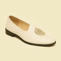Manyavar Men Self Embroidered Loafers Style Shoes Mojaris-image-95