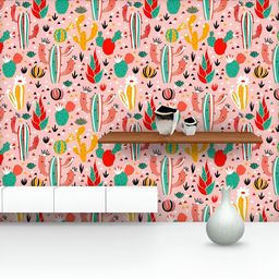 ArtzFolio Printed UV-Resistant Anti-Bacterial Pink Desert Flowers Peel & Stick Wallpaper-image-18