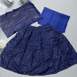 F Plus Fashion Girls Blue Net Semi-Stitched Lehenga Choli-image-60