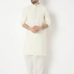 Ethnicity Floral Woven Design Mandarin Collar Thread Work Kurta-image-75