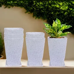 RUBOXA 6-Pcs White UV ProtectedPlanters-43