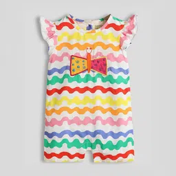 Somersault Girls Butterfly Printed Pure Cotton Rompers-image-33