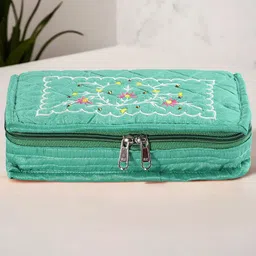 Kuber Industries Green 4 Pieces Self Design Jewellery Organisers-16
