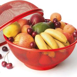Apple Shape Fruit & Vegetable Basket With Protective Lid Stainless Steel Steel Fruit & Vegetable Basket-image-4
