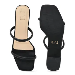 CAI Textured PU Block Sandals with Buckles image 5