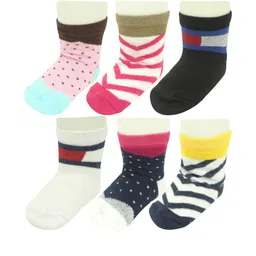 NESKA MODA Kids-Unisex Set Of 6 Ankle Length Cotton Socks-image-67