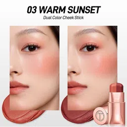 CEMA Dual Color High Pigment Long Lasting Blush Stick- 7 g- Warm Sunset 03-54