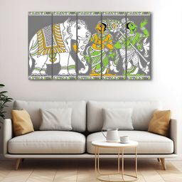 The Castle Decor Green & Grey 5 Piece Wood Other Wall Paintings-image-54