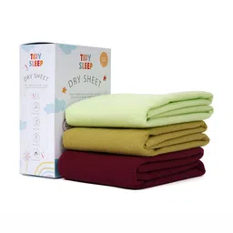 TIDY SLEEP Green & Maroon 3 Pieces Waterproof & Reusable Bed Protector Baby Drysheet-53