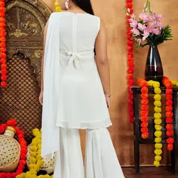 Aarika Girls Embroidered Regular Sequinned Kurta with Sharara & With Dupatta image 2