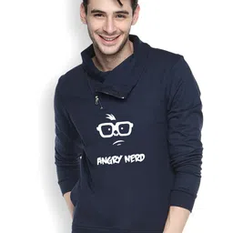 Campus Sutra Navy Printed Sweatshirt-image-33