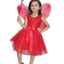 Kaku Fancy dresses Girls Butterfly Insect Costume Dress With Wing & Head Band-image-66