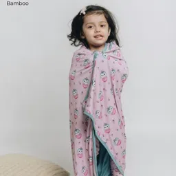 THE PLUSH CLUB Pink & White Geometric Single Bed Bamboo Blanket-image-98