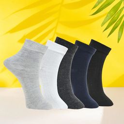 MJE Unisex Pack Of 5 Comfortable Ankle-Length Socks-picture-33