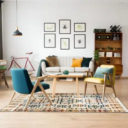 Sapana Carpet-Mats Cream-Coloured Bohemian No Shredding Polyester Carpet-picture-2