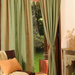 Peepul Tree Green 2 Pieces Sheer Door Curtain-10