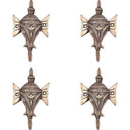 IndianShelf Bronze Toned 4 Piece Tribal Elephant Face Brass Wall Hooks-picture-13