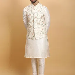 Ethluxis Men Regular Thread Work Dupion Silk Kurta with Churidar-picture-34