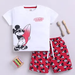 LITTLE NINJA Boys Printed Pure Cotton T-shirt With Shorts-45