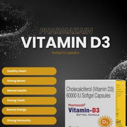 PHARMAZAIN LIFE SCIENCES Vitamin-D3 Softgel Capsules - 80 Capsules image 2