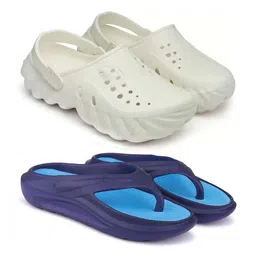 BERSACHE Set Of 2 Men Ultra Soft Clogs & Thong Flip Flops-picture-7