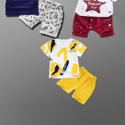 Lofn Unisex Kids Printed T-shirt with Shorts-13