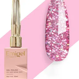 Emigel PROFESSIONAL UV LED Soak Off Gel Nail Polish - 12 ml - Lily Pink Glitter E022-41