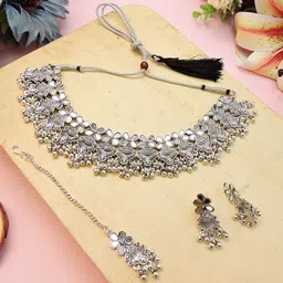 Anouk Silver-Plated Stone Studded Jewellery Set-23