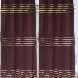 Dekor World Multicoloured Set of 2 Embellished Door Curtain-55