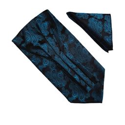 VOICI Men Navy Blue Printed Ascot Tie-image-54