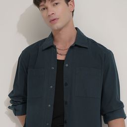 HIGHLANDER Men Comfort Spread Collar Opaque Cotton Shirt-image-44