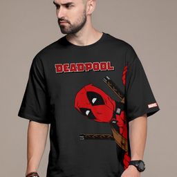 Metronaut Men Deadpool Graphic Printed Round Neck Cotton Oversized T-shirt-image-37