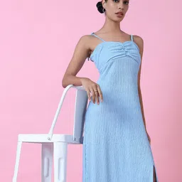 SHOWOFF Crepe Solid Maxi Dress-image-81