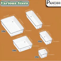 Panchhi Store Transparent 5 Pieces Reusable Multi-Utility Organisers image 2