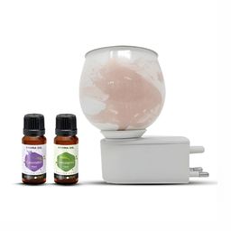 PEEPALCOMM 3Pc Peach-Colored Marble-Printed Electric Aroma Oil Diffuser With Scented Oils image 2