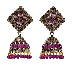 Uniqon Square Jhumkas Earrings-image-3