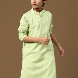 Here&Now X Sanwara Boys Geometric Embroidered Chikankari Straight Kurta-picture-47