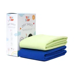 TIDY SLEEP Royal Blue & Green 2 Pieces Waterproof & Reusable Bed Protector Baby Drysheet-75