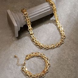 SOHI California Gold-Plated The Chainlink Jewellery Set-image-71