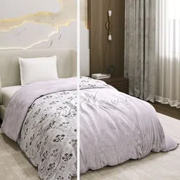Monte Carlo White & Black Ethnic Motifs Printed AC Room 136 GSM Single Bed Dohar-14