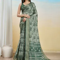 DIVASTRI Ethnic Motifs Zari Banarasi Saree With Unstitched Blouse Piece-image-84
