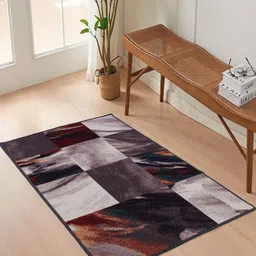 MODEFE Black Geometric Anti-Skid Nylon Carpet-image-58