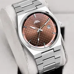 ON TIME OCTUS Men Brass Stainless Steel Bracelet Style Straps Analogue Watch MT-824 BROWN-57